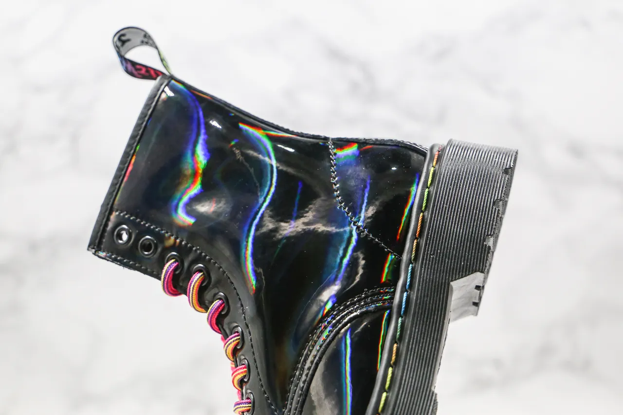 Dr. Martens 1460 Holographic Patent Black Martin Boots 4