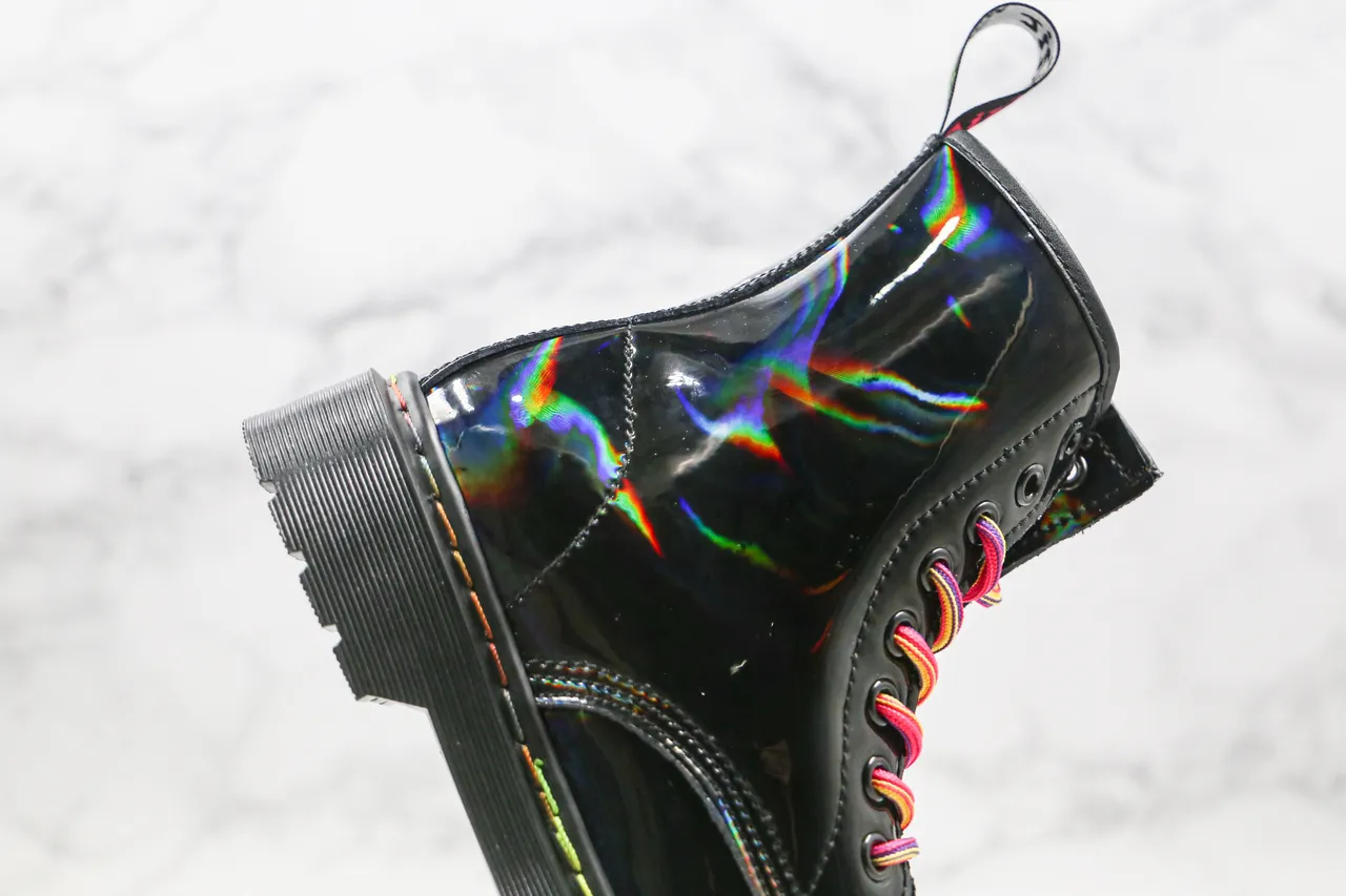 Dr. Martens 1460 Holographic Patent Black Martin Boots 5