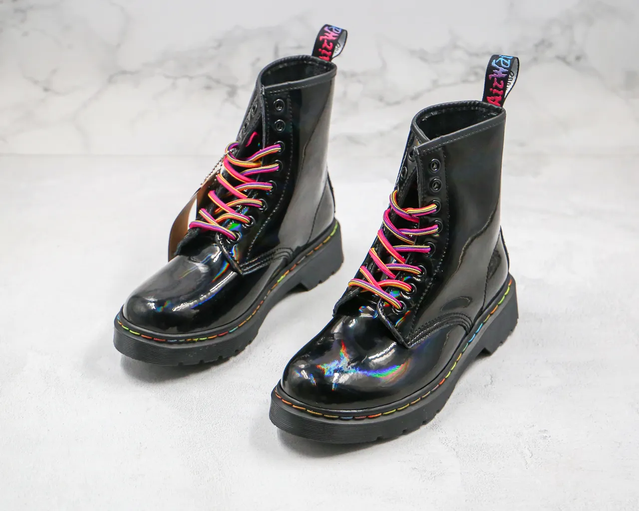 Dr. Martens 1460 Holographic Patent Black Martin Boots 7