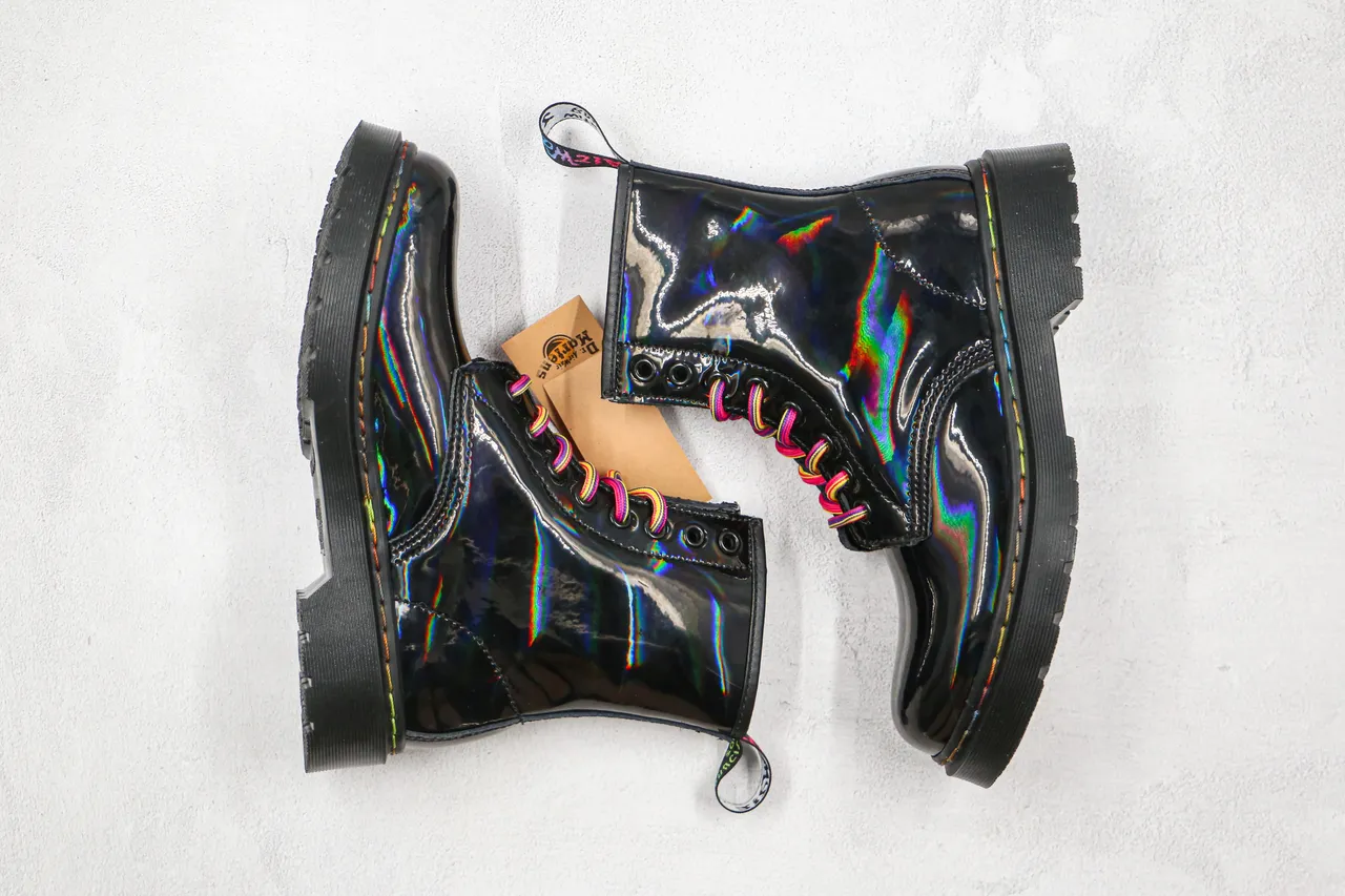 Dr. Martens 1460 Holographic Patent Black Martin Boots 9