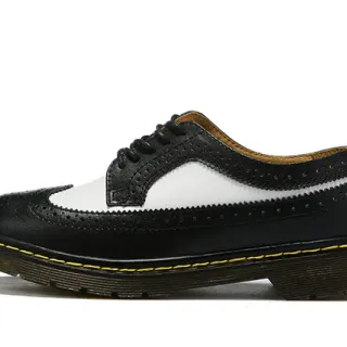 Dr. Martens 1461 Brogue Negro Blanco Dos Tonos Ala Brogue