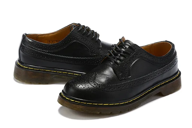 Dr. Martens 1461 Brogue Black White Two-Tone Wingtip Brogue 2