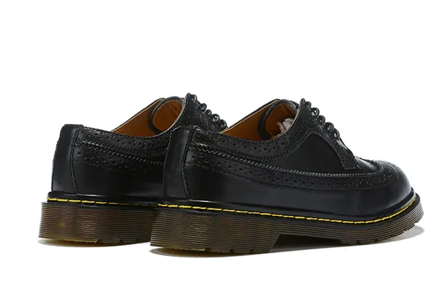 Dr. Martens 1461 Brogue Black White Two-Tone Wingtip Brogue 3