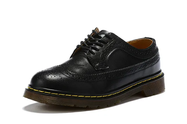 Dr. Martens 1461 Brogue Black White Two-Tone Wingtip Brogue 6