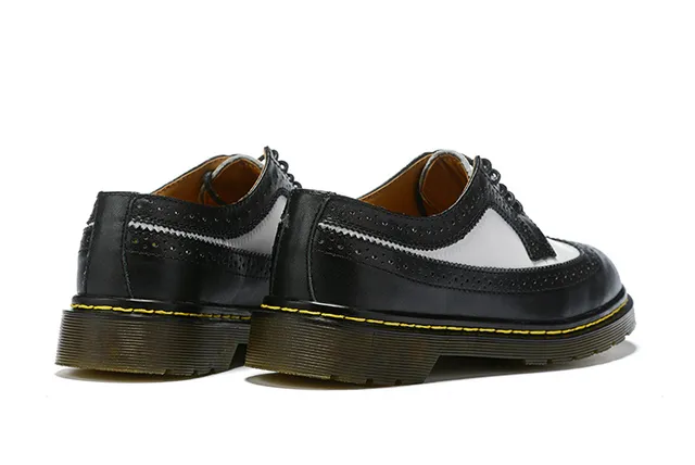 Dr. Martens 1461 Brogue Black White Two-Tone Wingtip Brogue 9
