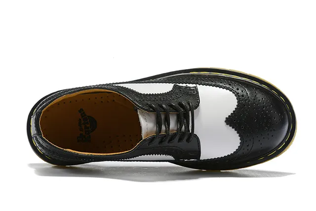 Dr. Martens 1461 Brogue Black White Two-Tone Wingtip Brogue 11