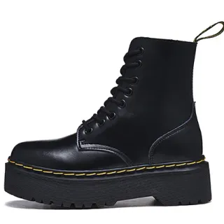 Dr. Martens Botas Martin Negras y Amarillas Suela Plataforma Costura Welt