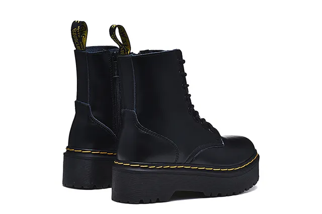Dr. Martens Botas Martin Negras y Amarillas Suela Plataforma Costura Welt 4