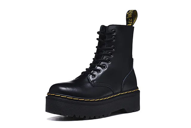 Dr. Martens Botas Martin Negras y Amarillas Suela Plataforma Costura Welt 7