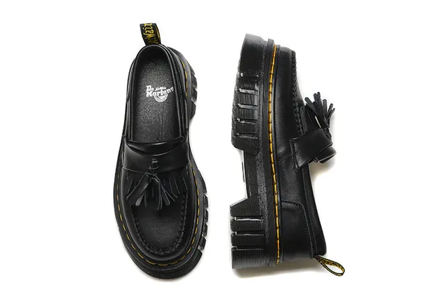Dr. Martens Jadon Noir Jaune Bride à Franges Semelle Épaisse à Plateforme Mocassin 2