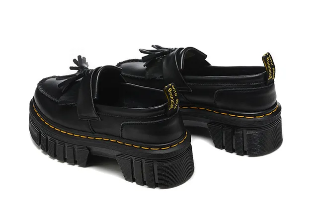 Dr. Martens Jadon Noir Jaune Bride à Franges Semelle Épaisse à Plateforme Mocassin 7