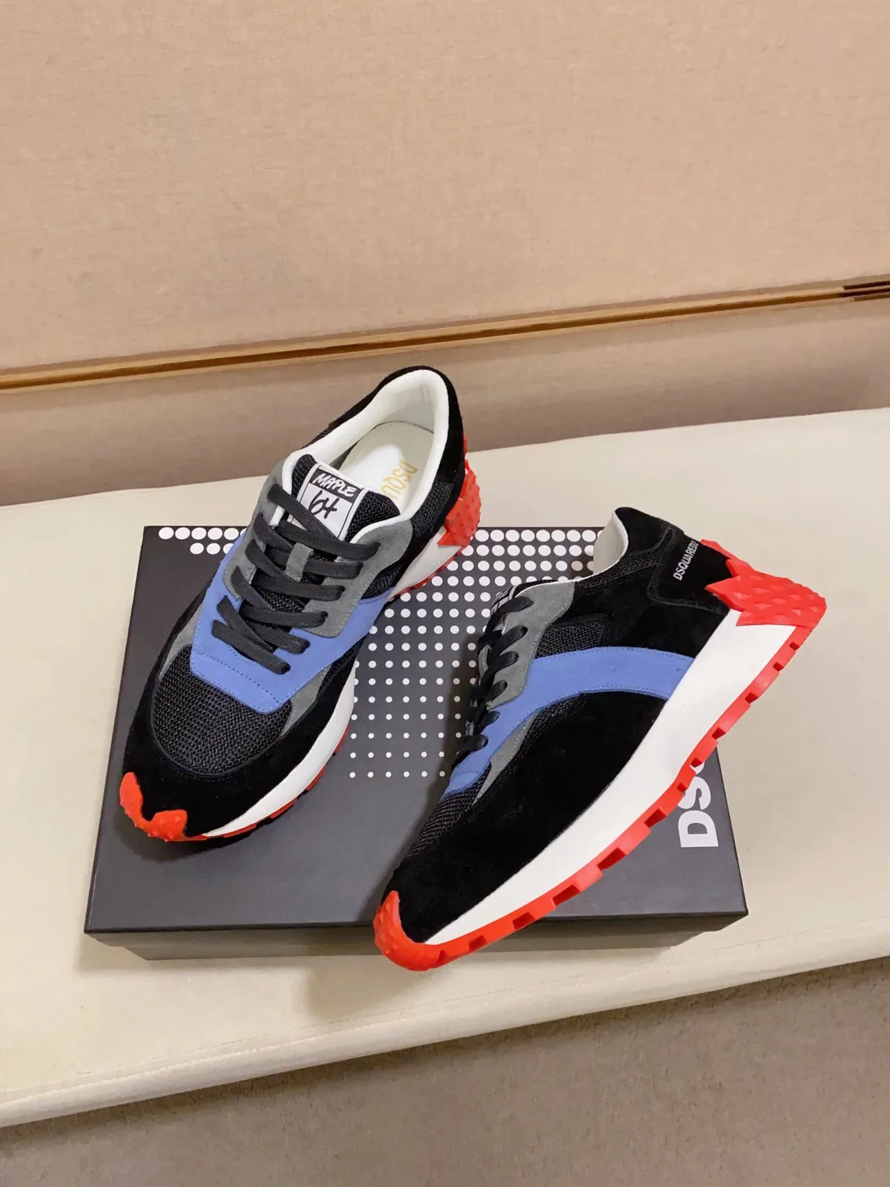 Dsquared2 ICON Black Blue Red Chunky Sneakers 4