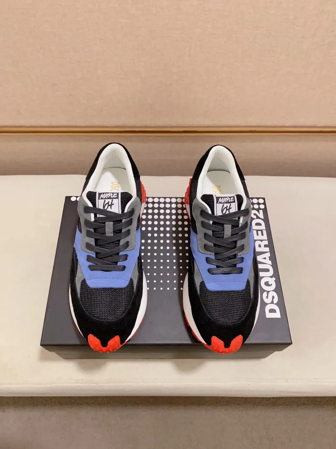 Dsquared2 ICON Black Blue Red Chunky Sneakers 5