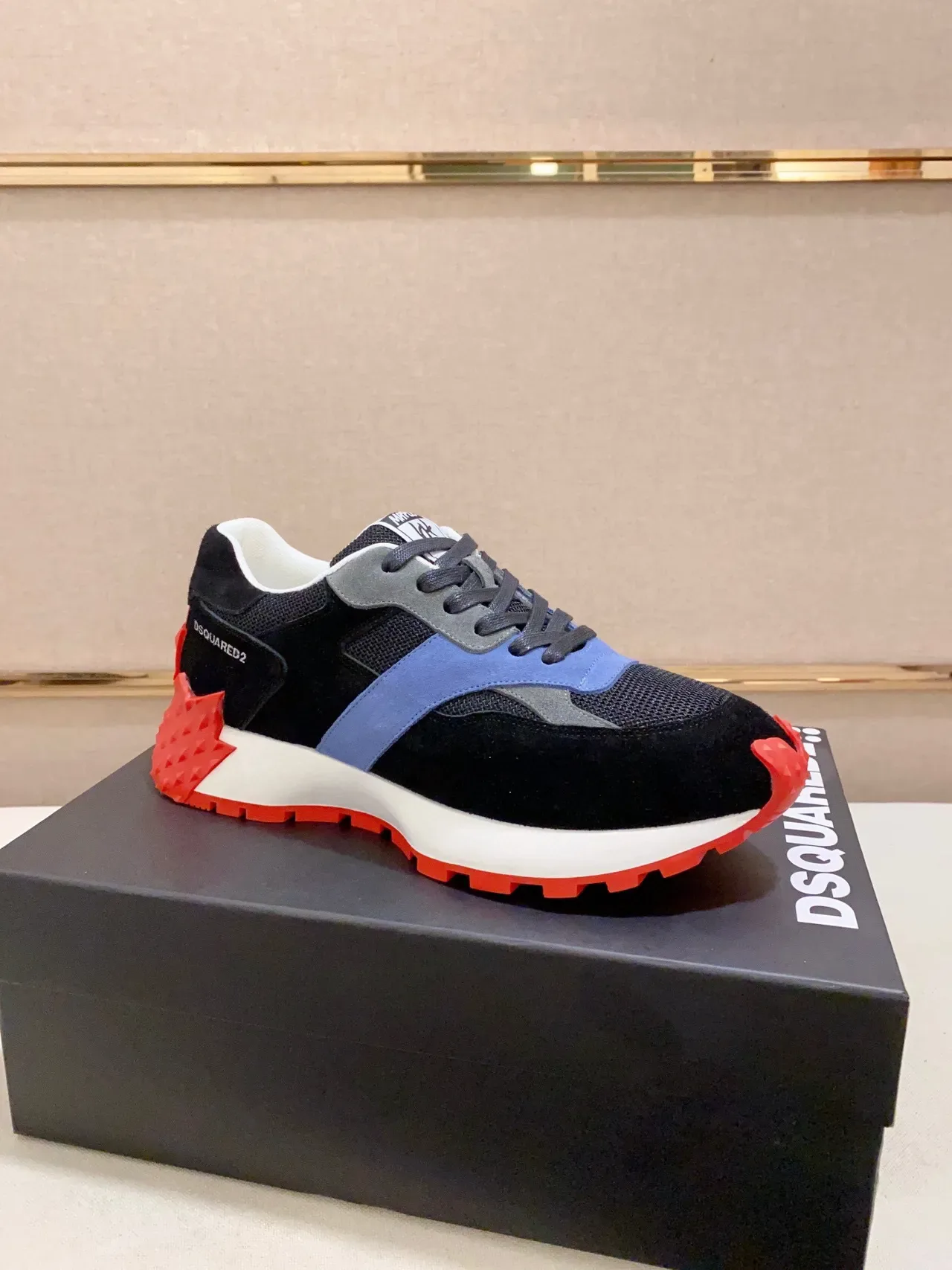 Dsquared2 ICON Black Blue Red Chunky Sneakers 6