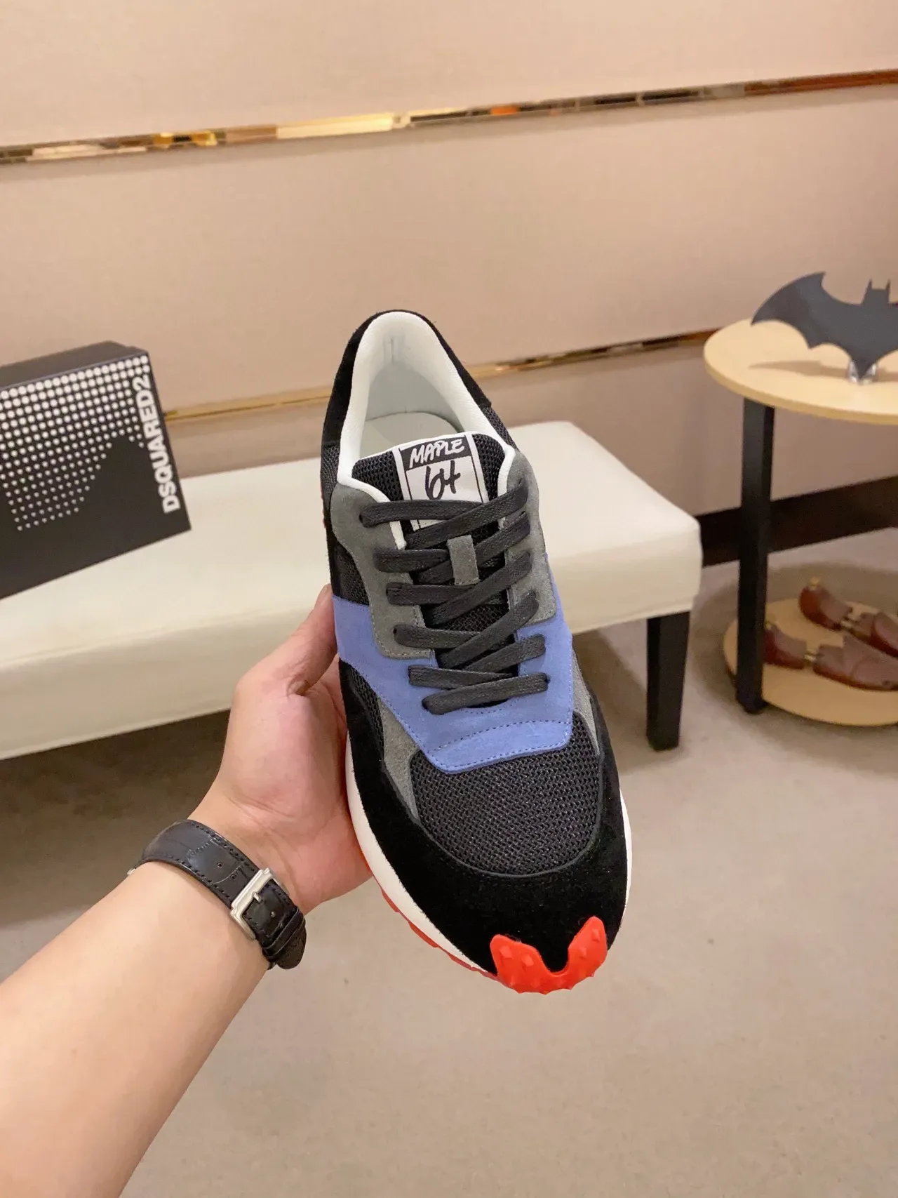 Dsquared2 ICON Black Blue Red Chunky Sneakers 9