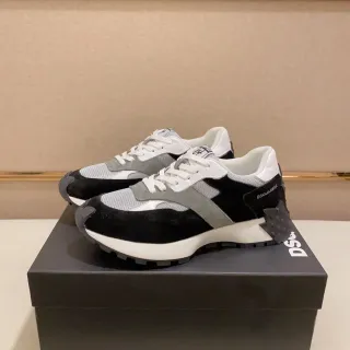Dsquared2 ICON Black Gray White Layered Chunky Sneakers