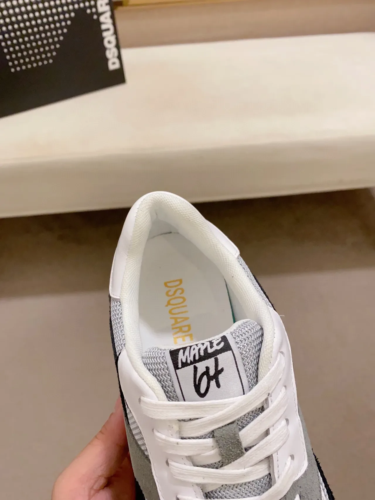 Dsquared2 ICON Sneakers Chunky Layered Noir Gris Blanc 8