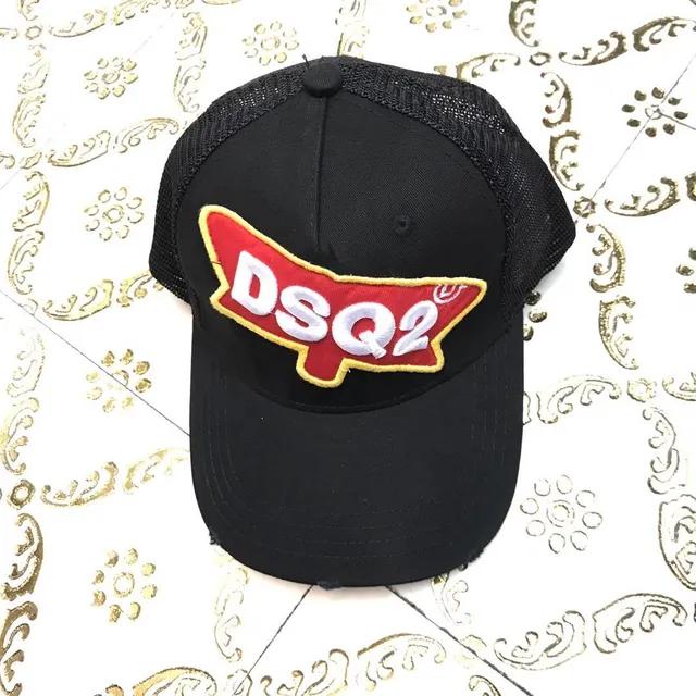 Dsquared2 ICON Red Navy Structured Crown Pre-Curved Brim Baseball Cap 2