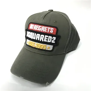 Dsquared2 No Regrets Embroidered Olive Green Baseball Cap