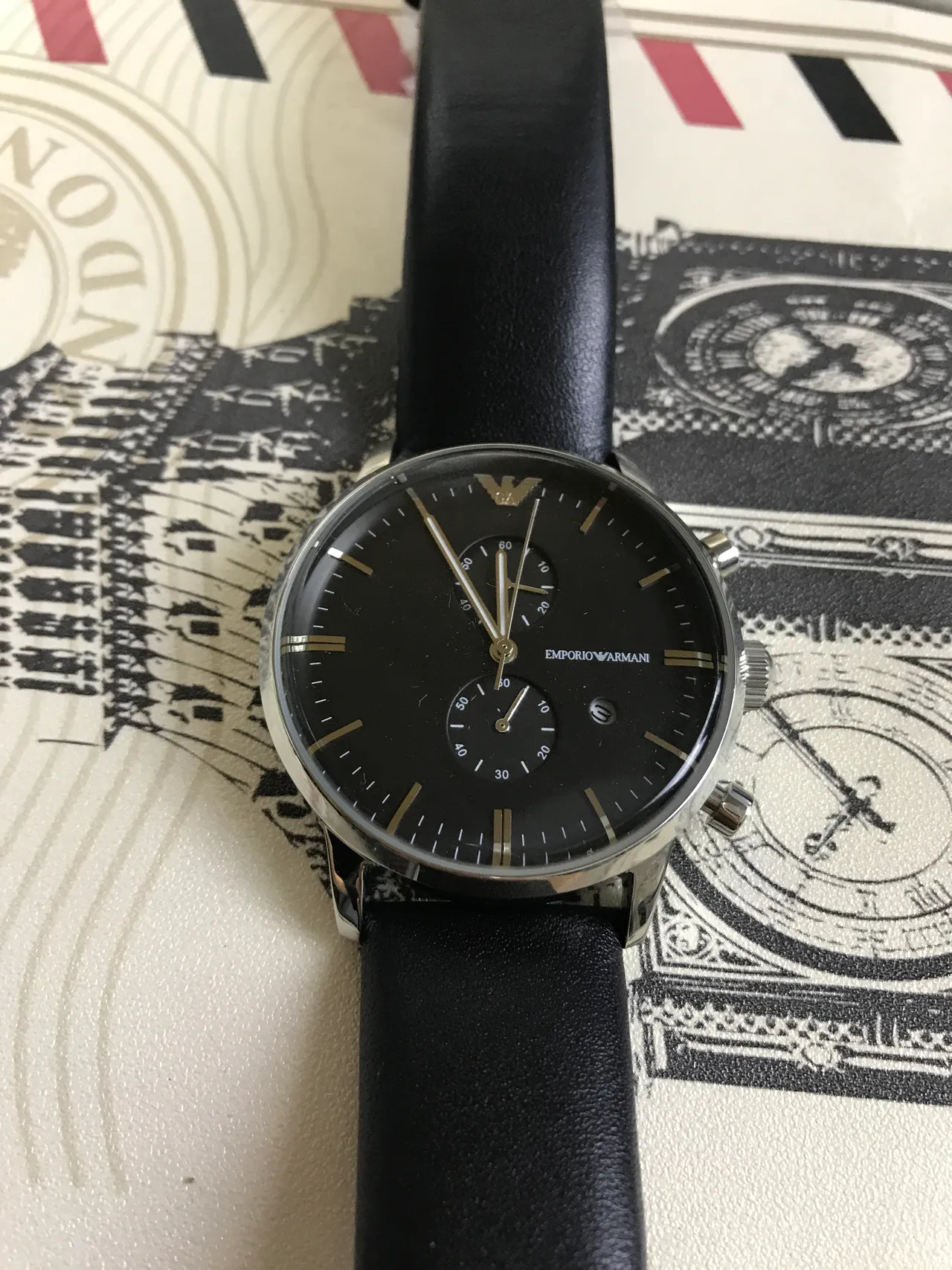 Emporio Armani Chronograph Black Dial Quartz Watch 7