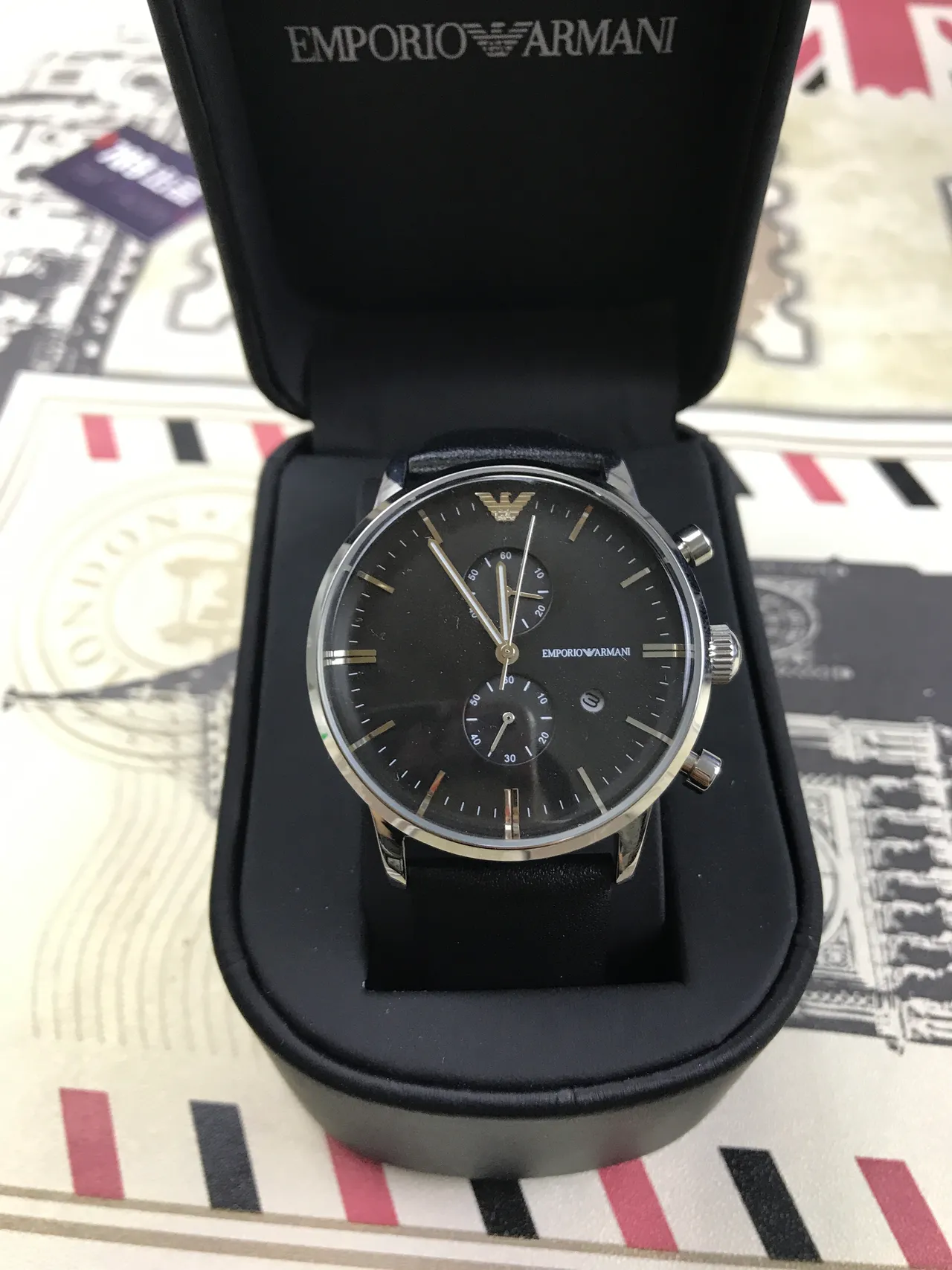 Emporio Armani Chronograph Black Dial Quartz Watch 8