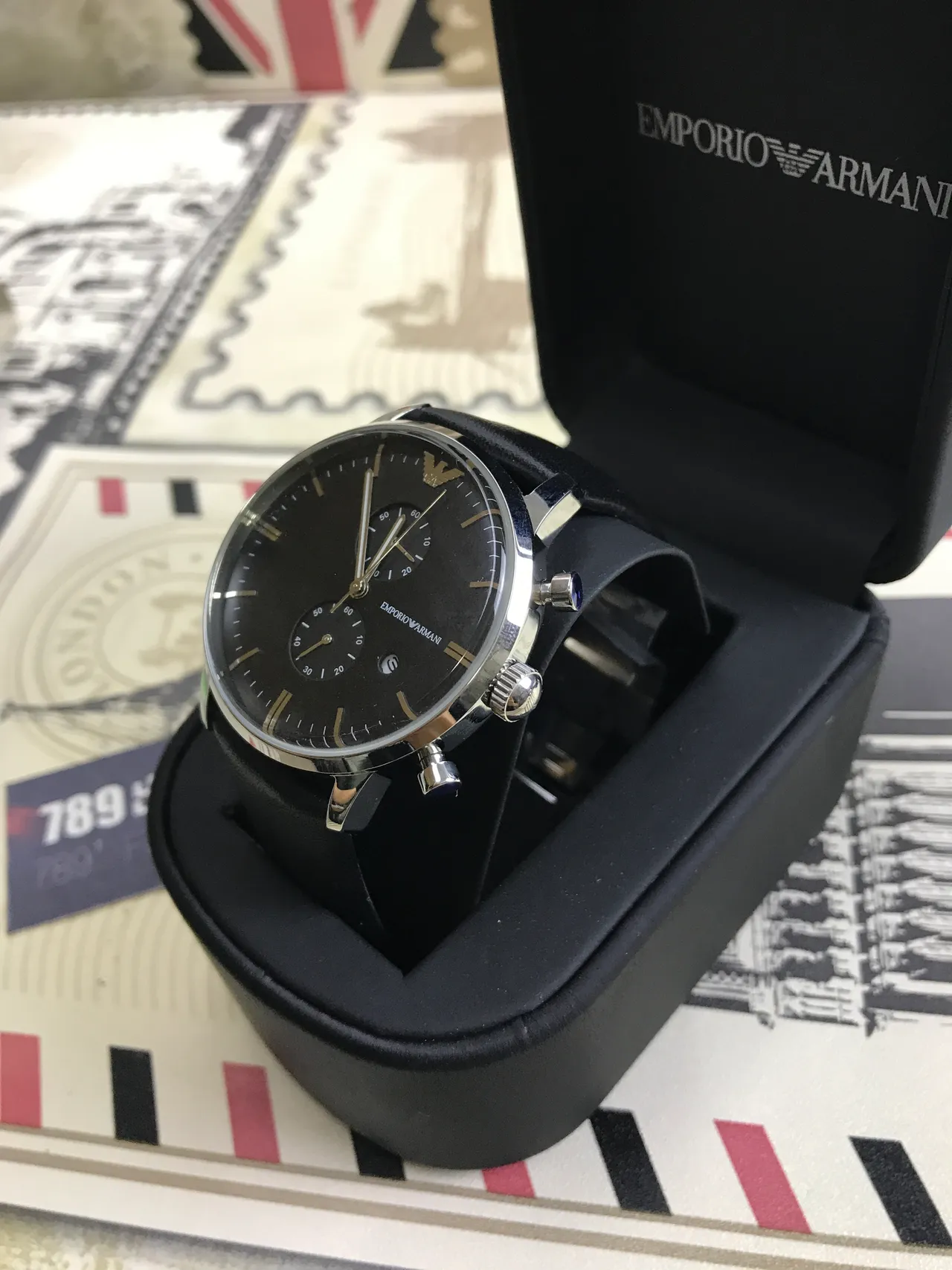 Emporio Armani Chronograph Black Dial Quartz Watch 11