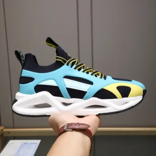 Emporio Armani EA7 Navy Sky Blue Lemon Yellow baskets lifestyle lacées