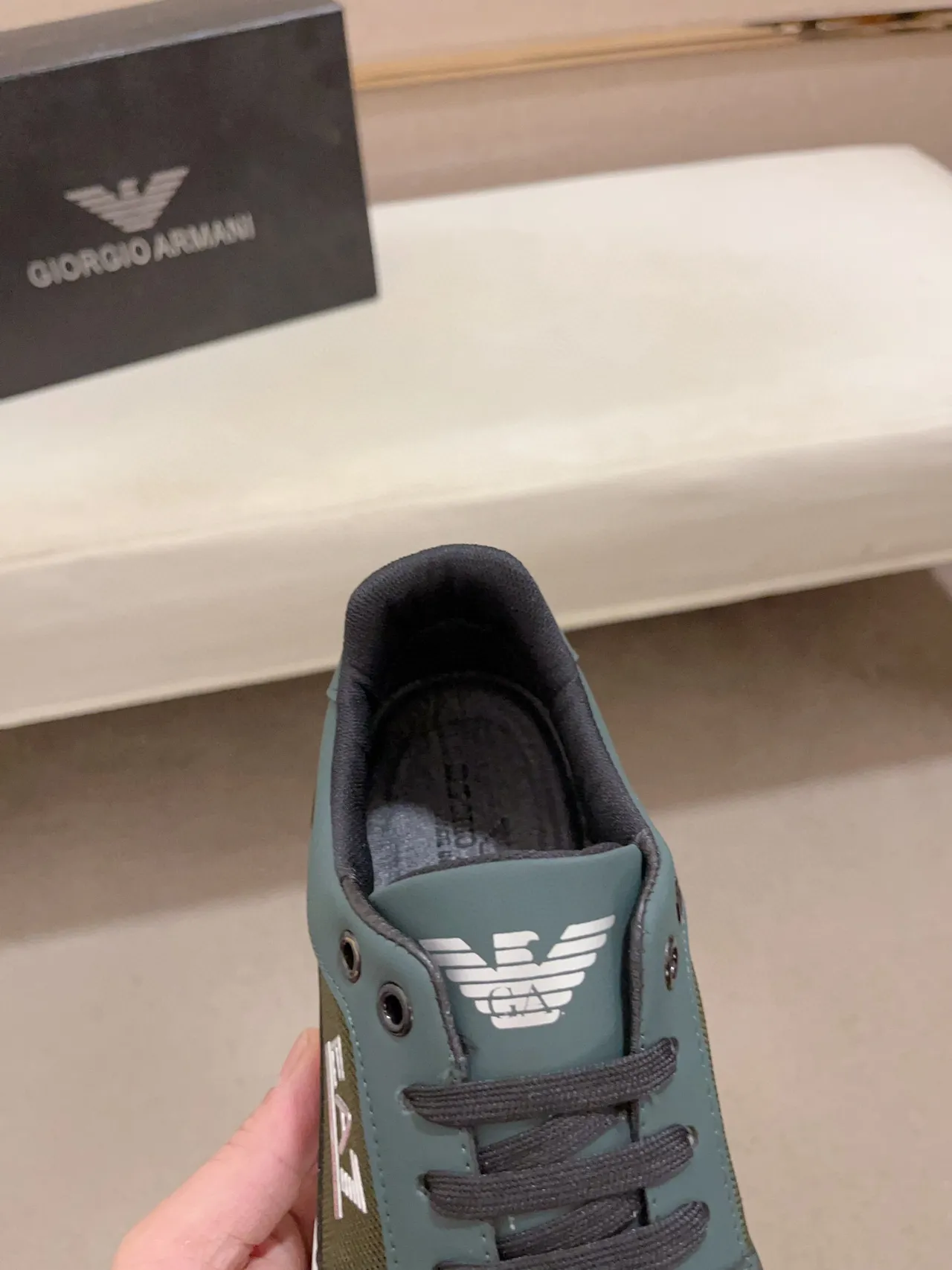 Emporio Armani EA7 Two-Tone Green and White Lifestyle Sneaker 7
