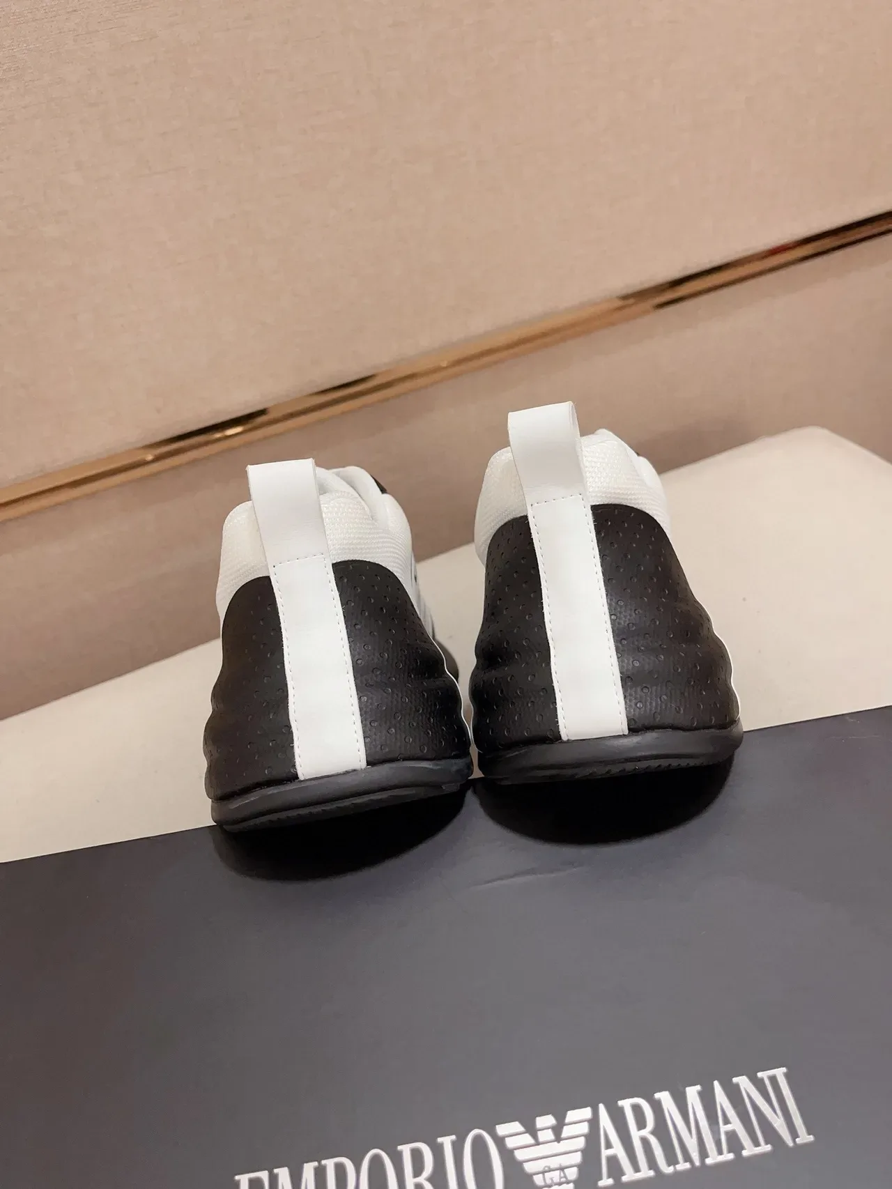 Emporio Armani Lifestyle Sneaker Black and White Monochrome Logo Sneaker 8