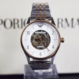 Emporio Armani Meccanico Skeleton Dial Two-Tone Mechanical Watch