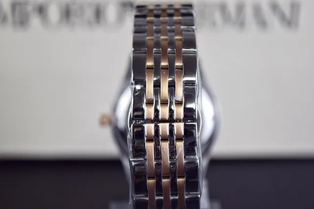 Emporio Armani Meccanico Esqueleto Dial Dois Tons Relógio Mecânico 2