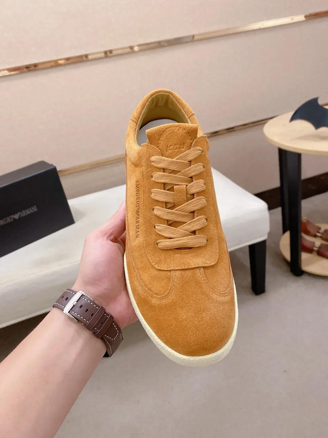 Emporio Armani Suede Low-Top Lifestyle Sneaker 5