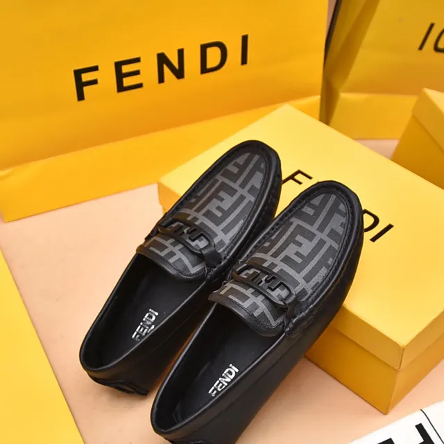 Fendi Bit Loafer Mocassins Pretos e Cinza Monogram 2