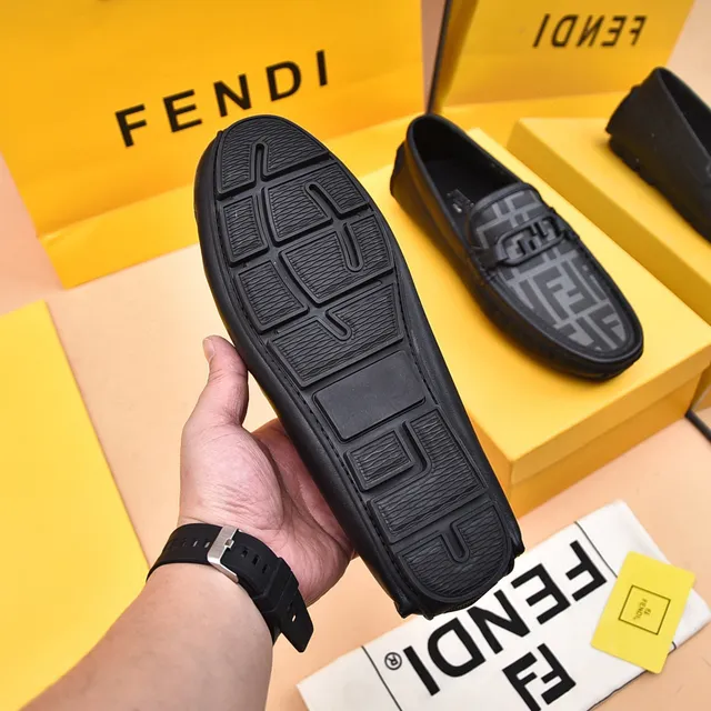 Fendi Bit Loafer Mocassins Pretos e Cinza Monogram 4