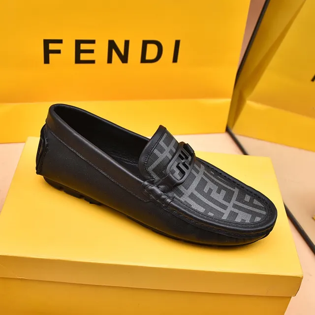 Fendi Bit Loafer Mocassins Pretos e Cinza Monogram 6