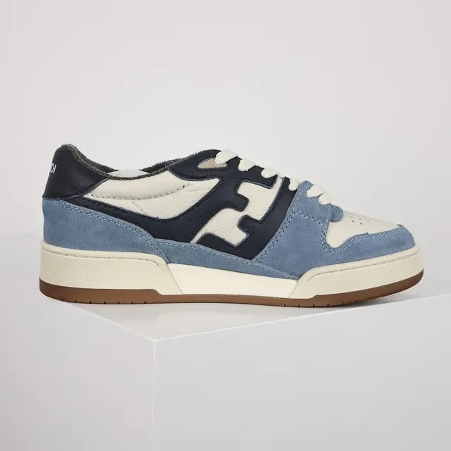 Fendi Bleu Marine Upper En Daim Et Cuir En Couches Superposition De Monogramme FF Sneakers Lifestyle 9