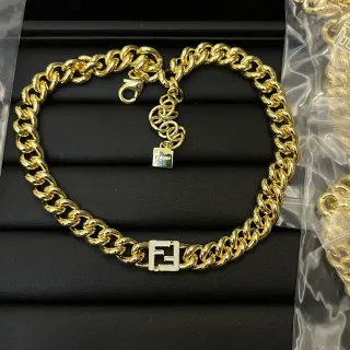फेंडी एफएफ चेन Gold-Tone कर्ब-लिंक ब्रेसलेट