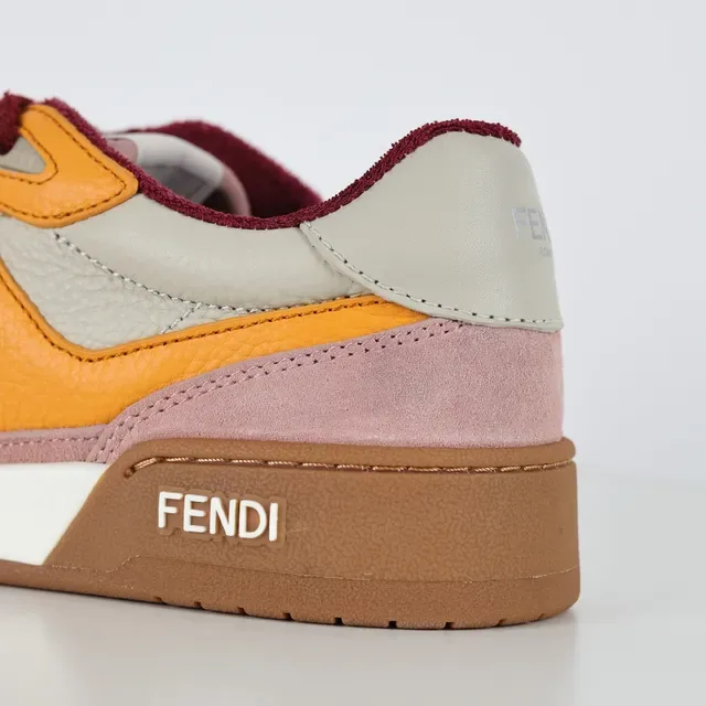 Fendi FF Logo Patchwork Chaussures Lifestyle Rose Orange Bourgogne 4