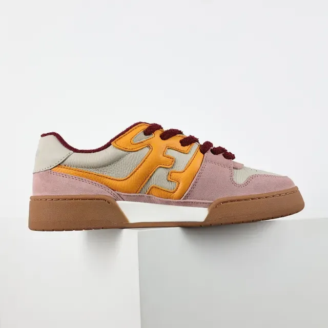 Fendi FF Logo Patchwork Chaussures Lifestyle Rose Orange Bourgogne 7
