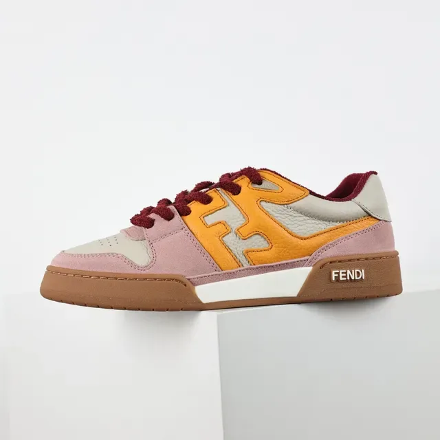 Fendi FF Logo Patchwork Chaussures Lifestyle Rose Orange Bourgogne 9