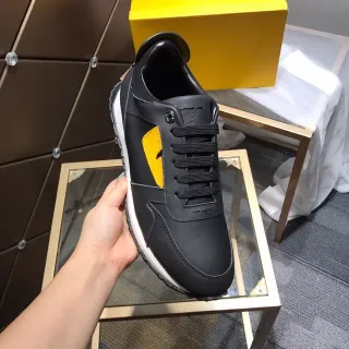 Fendi FF Logo Sneaker Black Yellow Lifestyle Sneakers