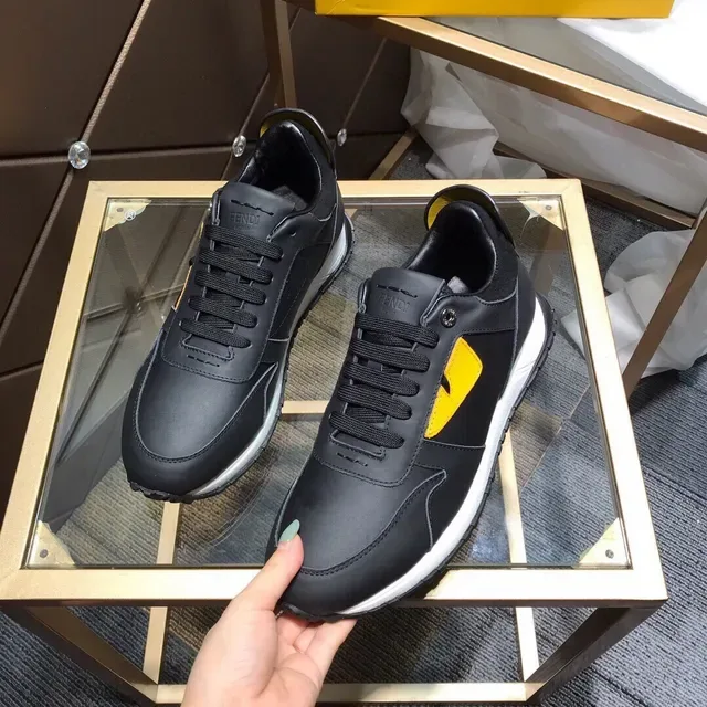 Fendi FF Logo Sneaker Noir Jaune Chaussures Lifestyle 5