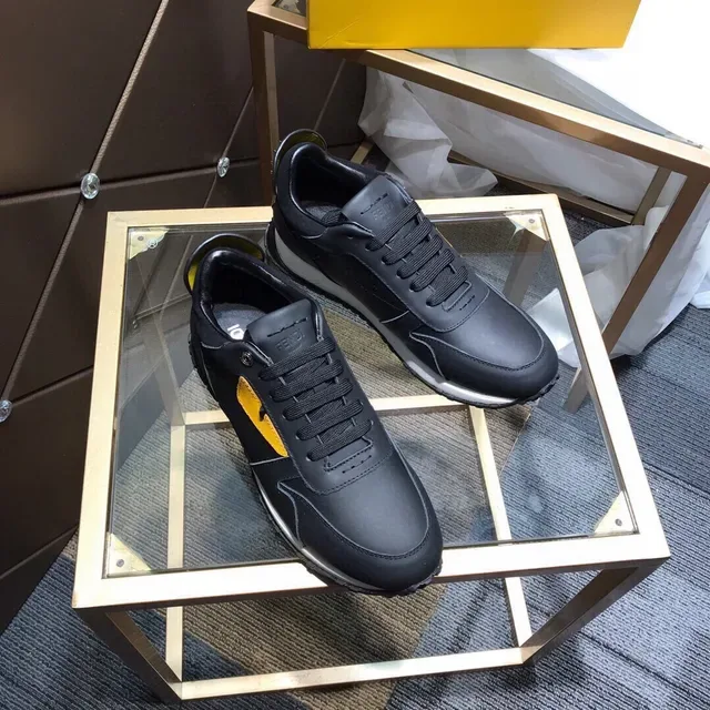 Fendi FF Logo Sneaker Noir Jaune Chaussures Lifestyle 6