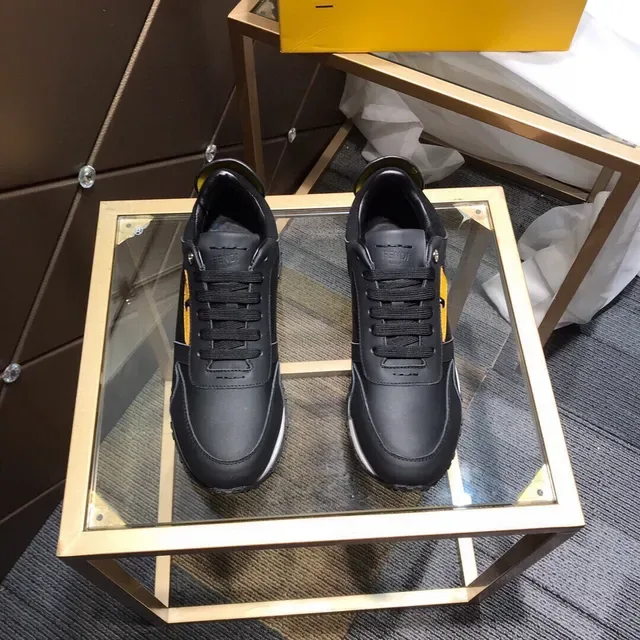 Fendi FF Logo Sneaker Noir Jaune Chaussures Lifestyle 8