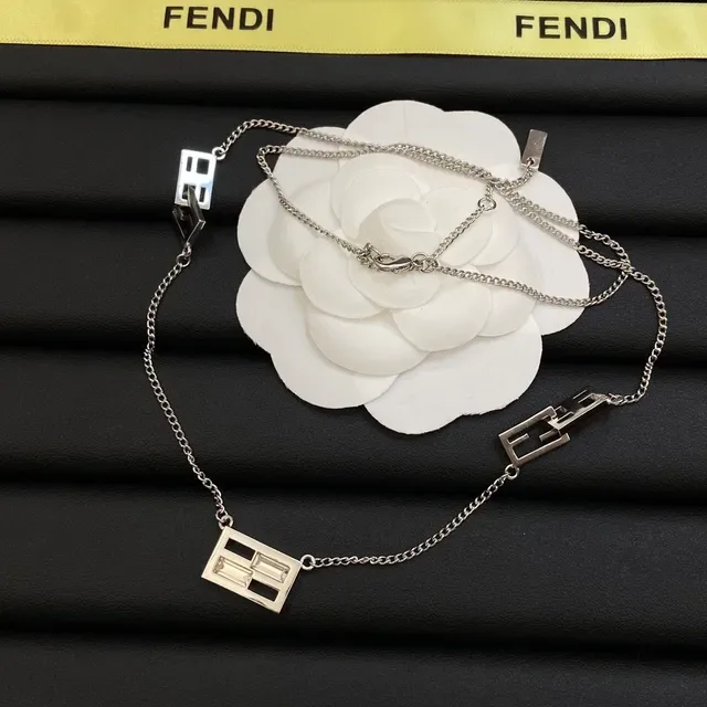 Fendi FF Logo Collier Triple Argent 3