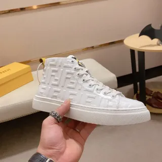 Fendi FF Monogram High-Top White Lifestyle Sneaker