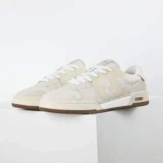 Fendi FF Sneaker Beige Brown Layered Suede And Textile Upper Embossed Monogram Lifestyle Sneakers