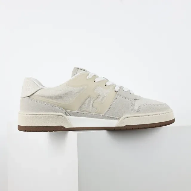 Fendi FF Sneaker Beige Brown Layered Suede And Textile Upper Embossed Monogram Lifestyle Sneakers 7