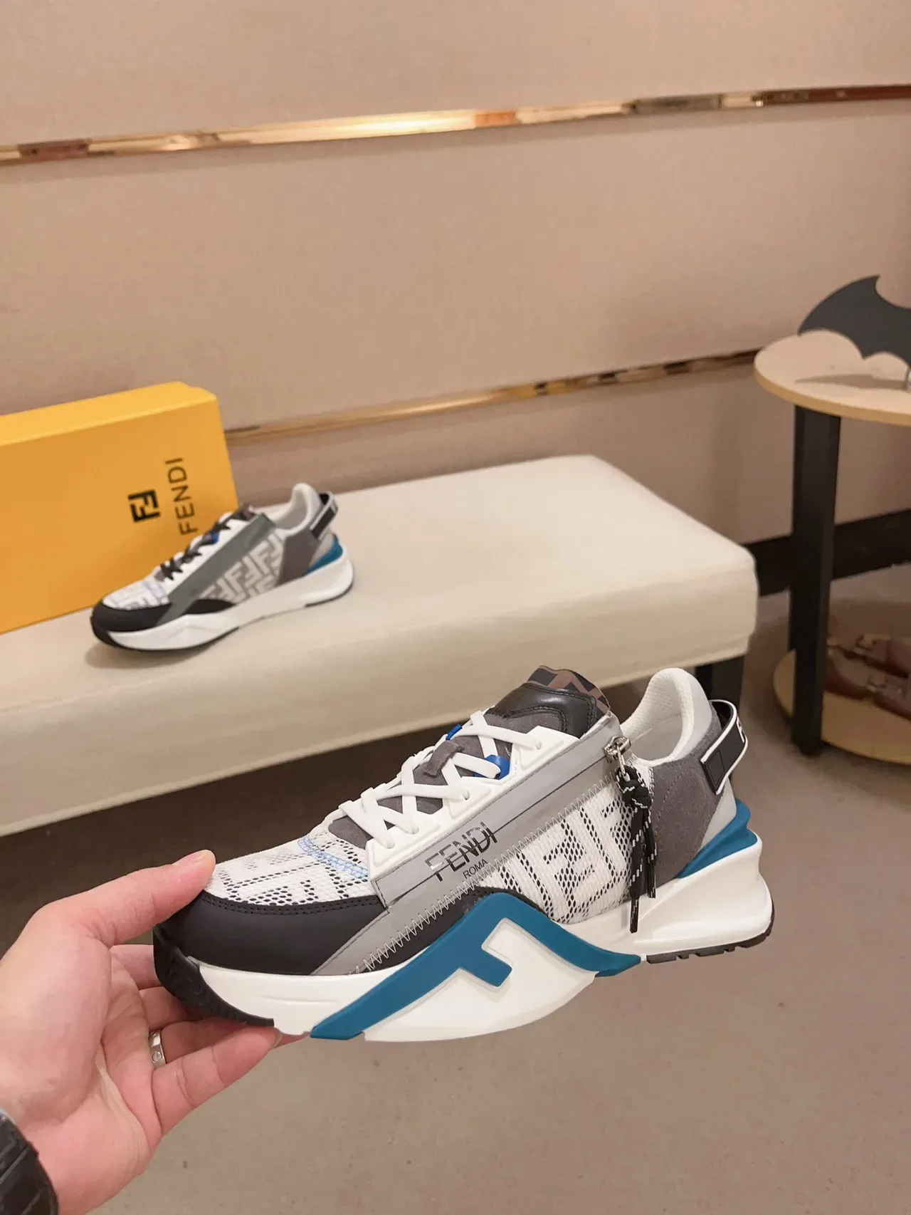 Fendi First Monogram Mesh Chunky Sneaker 3