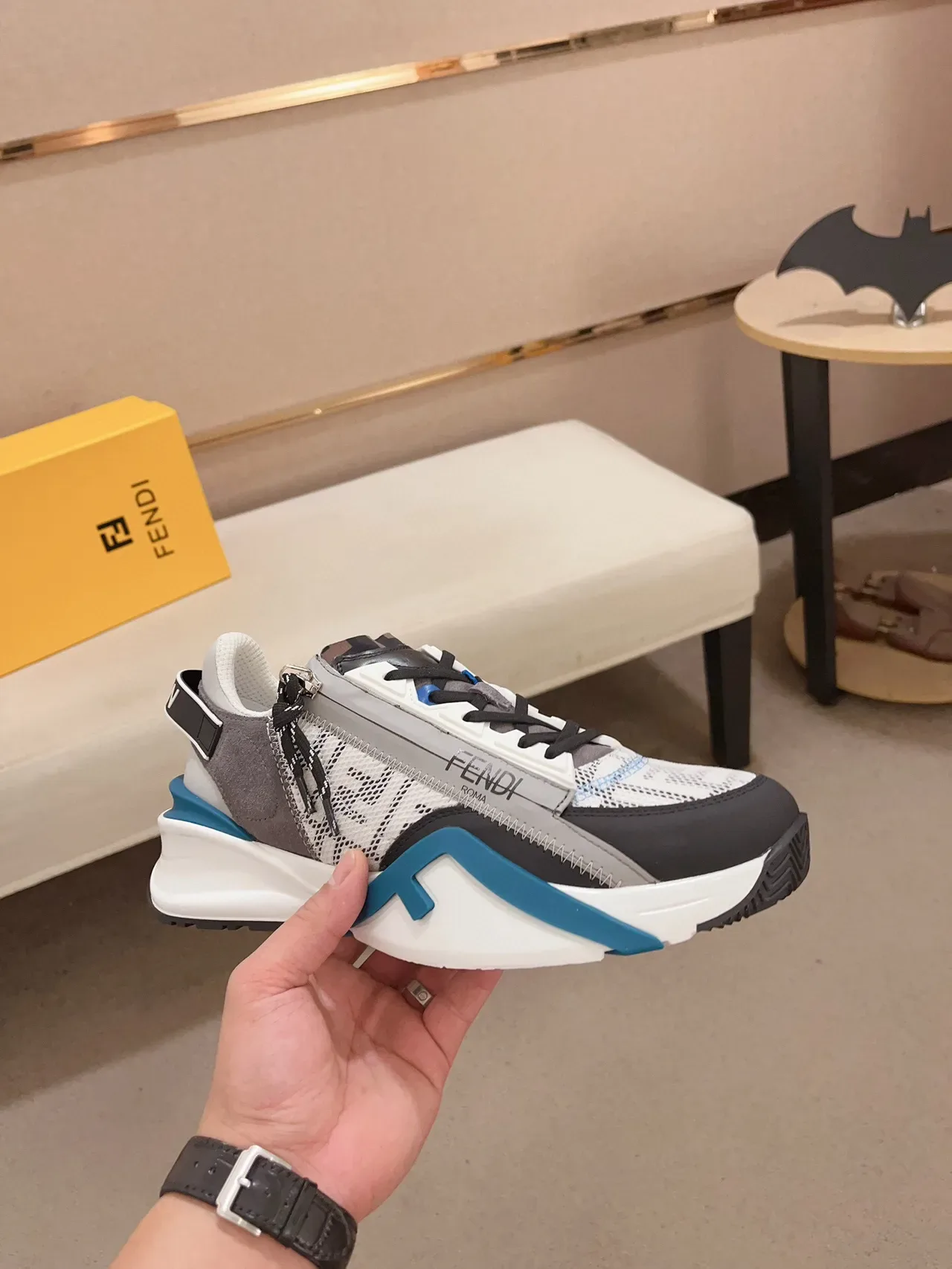 Fendi First Monogram Mesh Chunky Sneaker 4